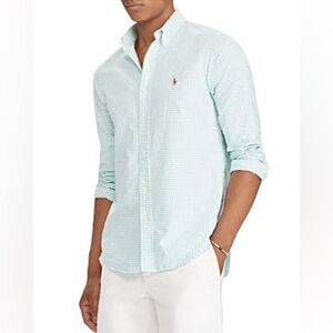 Men’s Ralph Lauren Mint and White Gingham Button-Down!